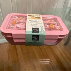 - Brand New Bento  Lunch Box With 2 Components & Cutlery .
